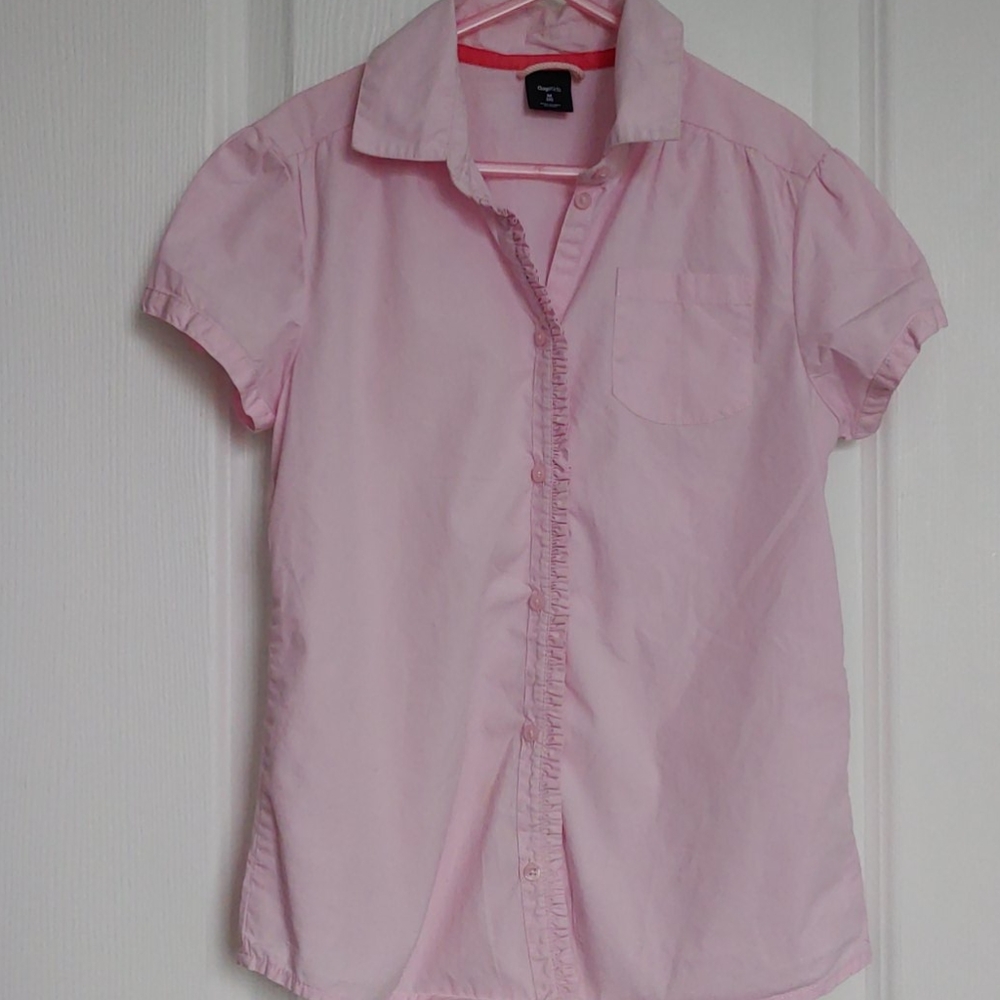 👧 GapKids Girl's Ruffle Front Button-Down Shirt